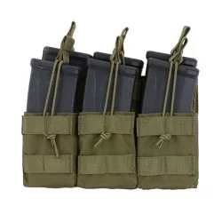 Pouch modular triple OD verde para cargadores M4 con sistema molle