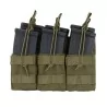 Pouch modular triple OD verde para cargadores M4 con sistema molle
