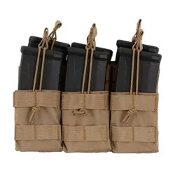 Pouch modular triple tan para cargadores M4, resistente y táctico