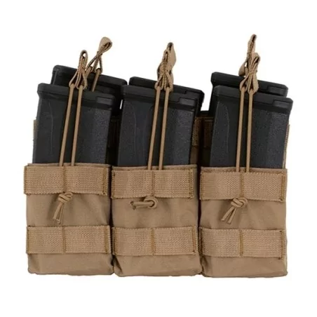 Pouch modular triple tan para cargadores M4, resistente y táctico
