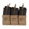 Pouch modular triple tan para cargadores M4, resistente y táctico