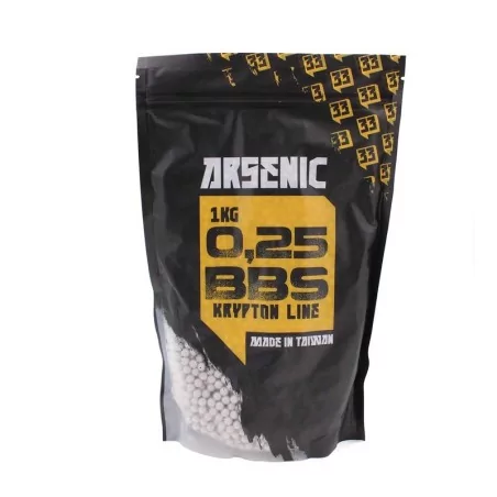Bolas Arsenic Krypton blancas 0.25g en bolsa de 1kg, alta precisión