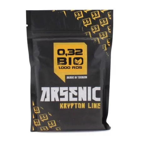 Bolas Arsenic Krypton Bio blancas 0.32g pack 1000 bbs biodegradables