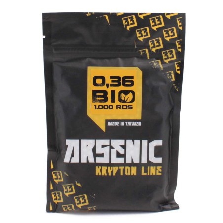 Bolas Arsenic Krypton Bio blancas 0.36g pack 1000 bbs biodegradables