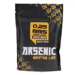Bolas Arsenic Krypton trazadoras verdes 0.25g pack 1000rds efecto visible