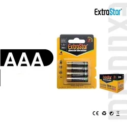 Pack de 4 pilas AAA 1.5V Extrastar para accesorios y dispositivos