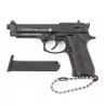 Llavero funcional pistola B92F negra 7.5 cm con partes móviles realistas