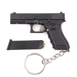 Llavero funcional G17 negro de 7 cm con diseño realista y partes móviles