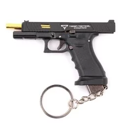 Llavero funcional pistola G34 negro 7.5 cm con diseño realista y partes móviles