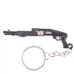 Llavero escopeta SPAS12 negro 7 cm con diseño realista