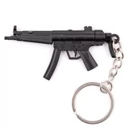 Llavero fusil MP5 negro 7 cm con diseño realista metálico
