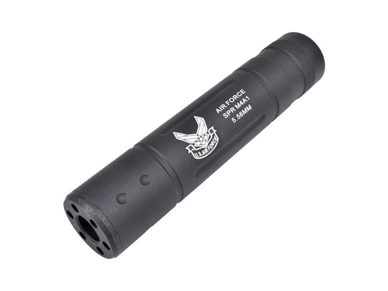 Silenciador de airsoft Air Force Gen2 Cyma de 155mm, fabricado en aluminio y con rosca de 14mm negativa.