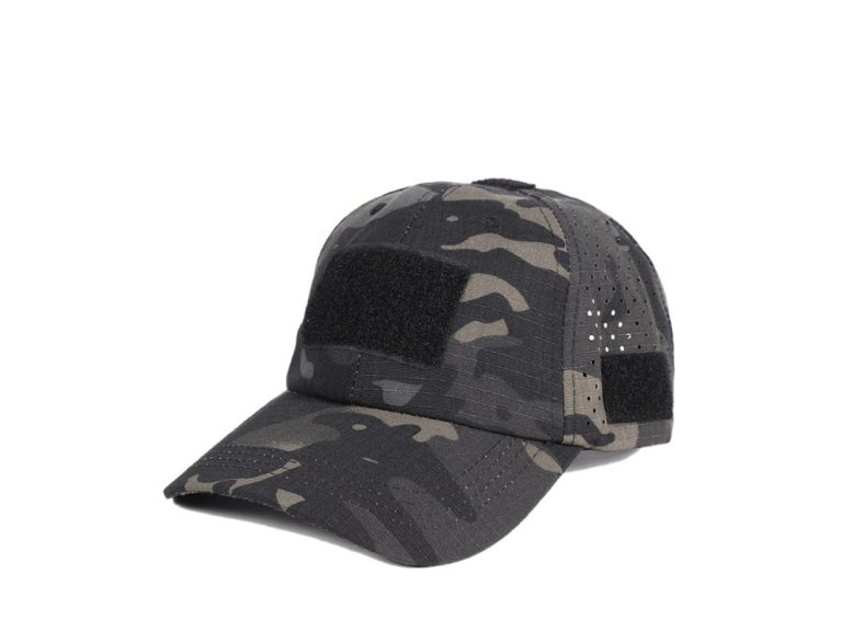 Gorra camuflaje multicam black táctica con velcro y ajuste por velcro