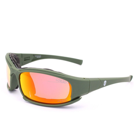 gafa corso revenge deck verde con 4 lentes intercambiables y diseño resistente