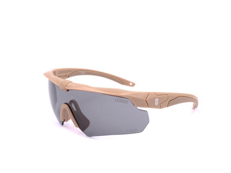 Gafa Corso Revenge Gunner con funda + 3 lentes intercambiables coyote