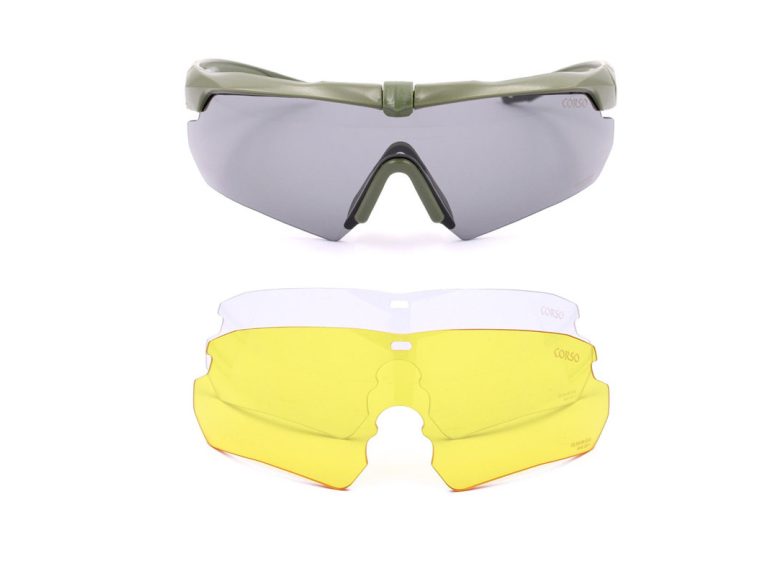 Gafa Corso Revenge Gunner Od Verde 3 Lentes frontal con cristales