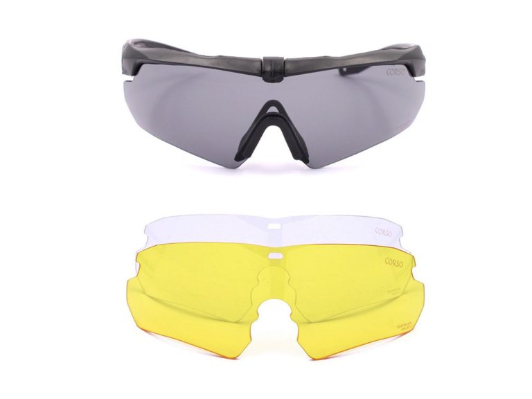 Gafa Corso Revenge Gunner con funda + 3 lentes intercambiables negro