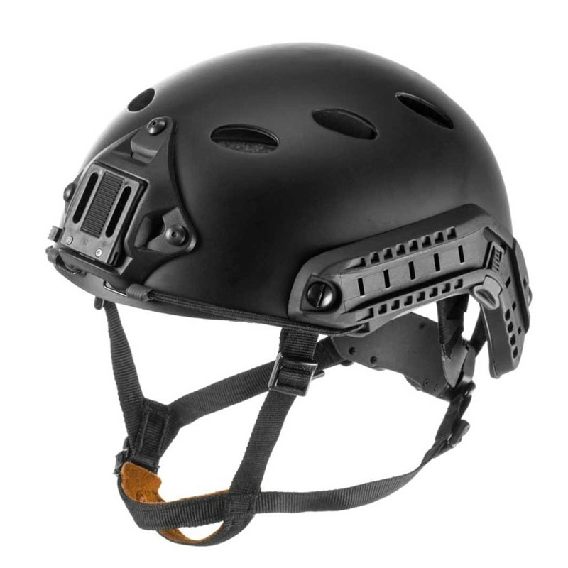 Casco FMA FAST PJ ajustable negro para airsoft y uso táctico recreativo