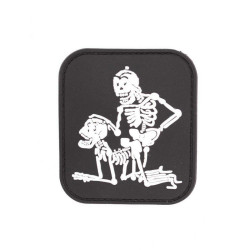 Parche Esqueletos PVC 3D negro fluorescente para chalecos y mochilas