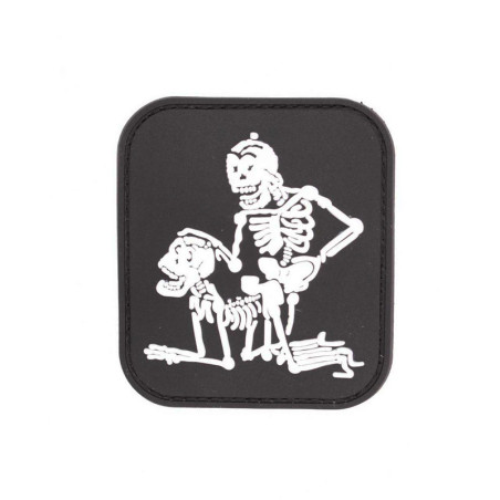 Parche Esqueletos PVC 3D negro fluorescente para chalecos y mochilas