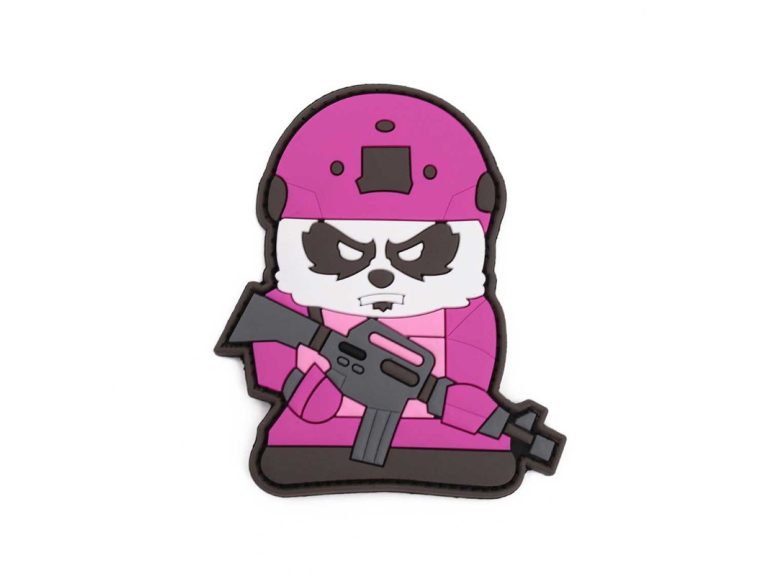 Parche Oso Panda Fusilero PVC 3D Rosa táctico con velcro