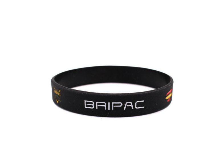 Pulsera BRIPAC PVC negra Inmortal Warrior resistente y táctica