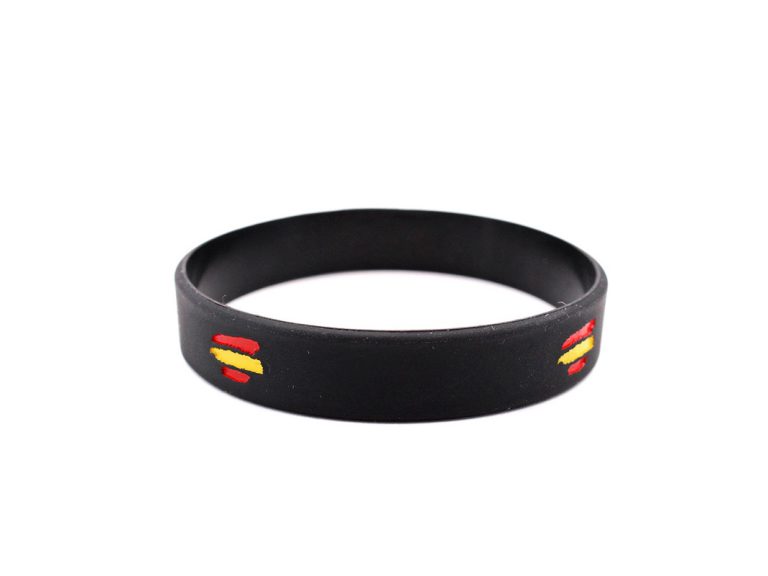 pulsera bandera España PVC negra Inmortal Warrior