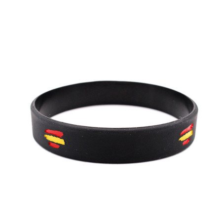 pulsera bandera España PVC negra Inmortal Warrior