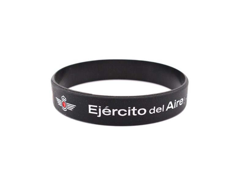 Pulsera Ejército del Aire España PVC negra Inmortal Warrior