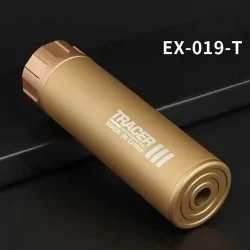 SILENCIADOR TRAZADOR AIRSOFT TRACER III DORADO 13.2 cm
