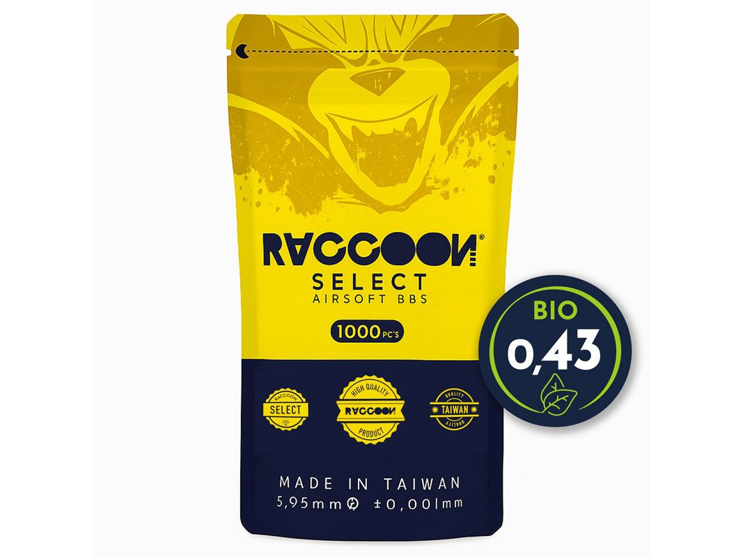 Bolas Raccoon Select Bio 0.43 Gramos 1000 BBs